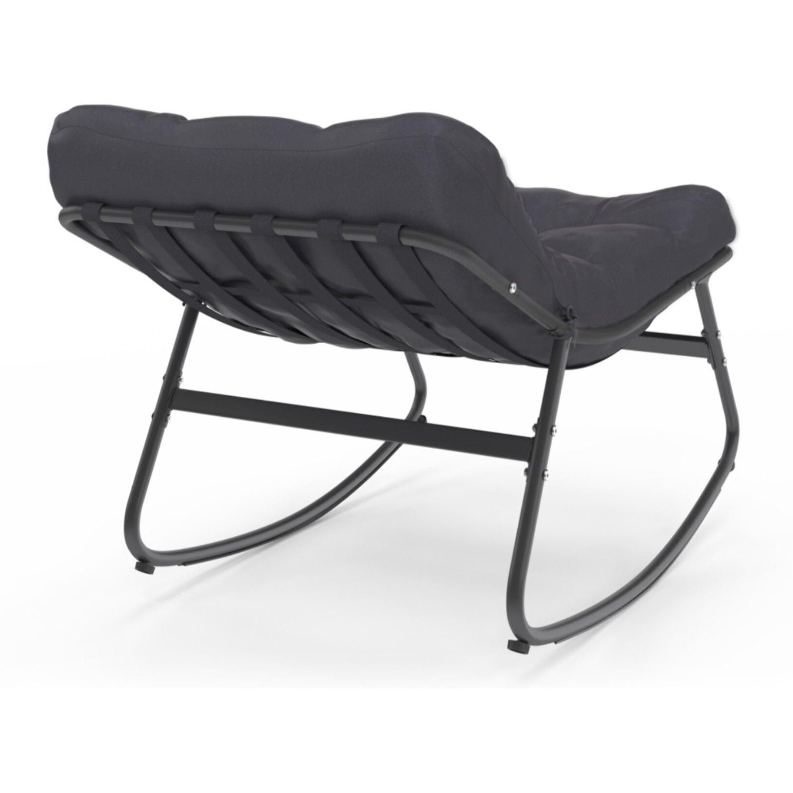 Fauteuils de jardin à bascule avec coussin gris - lot de 2
