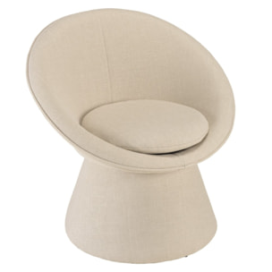 AGATHE - Fauteuil rembourré en tissu beige