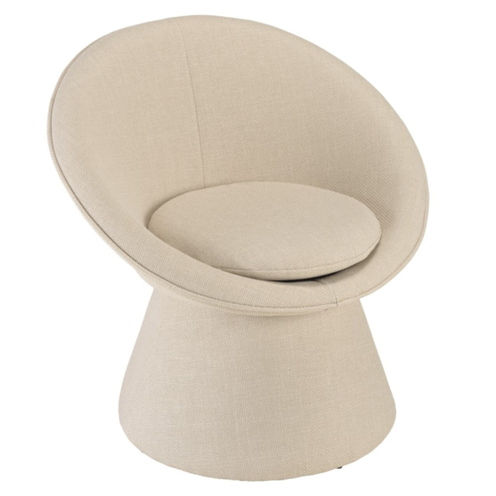 AGATHE - Fauteuil rembourré en tissu beige
