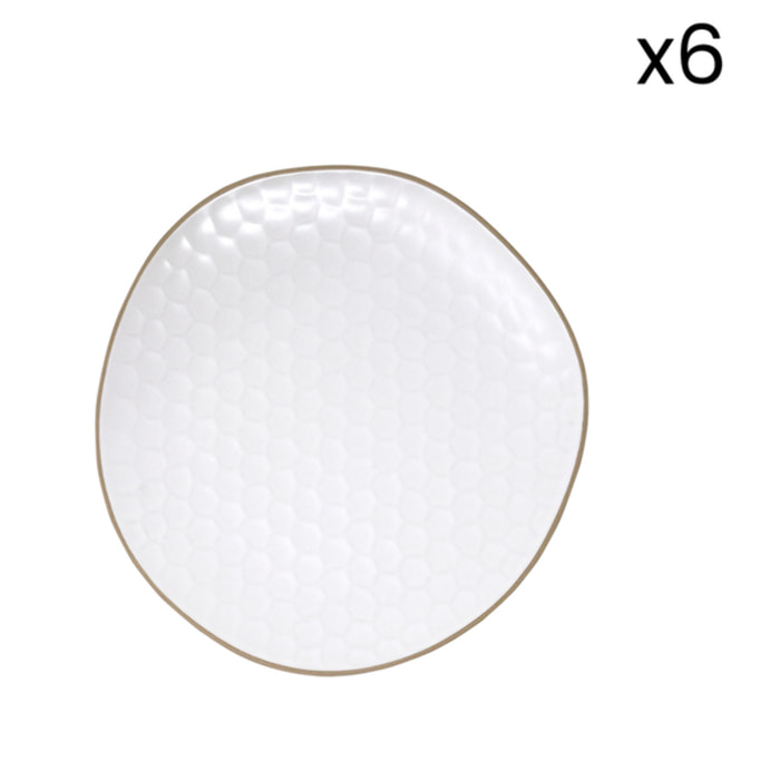 Set 6 piatti piani Impronte in stoneware