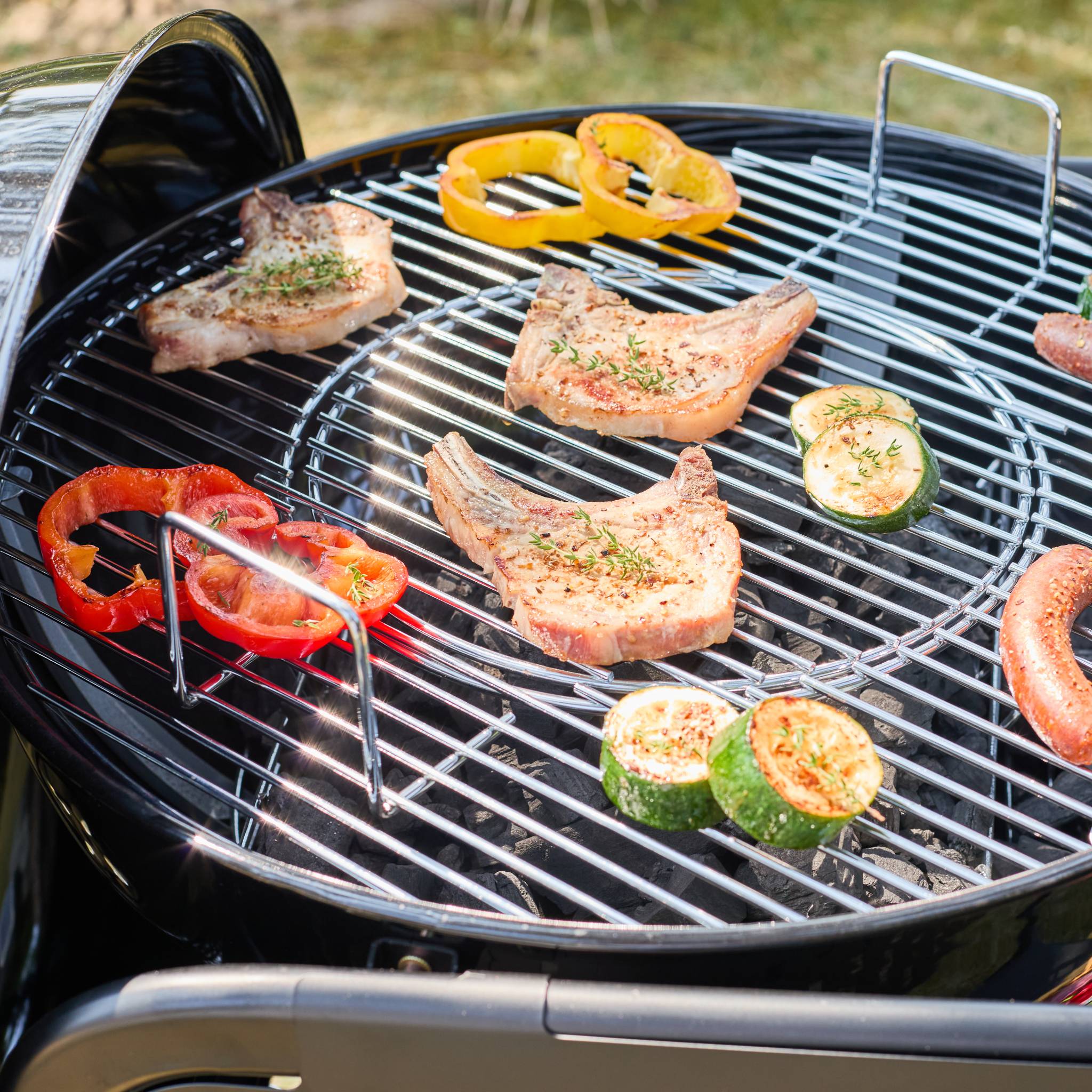 Barbecue rond charbon de bois acier émaillé Ø53cm avec chariot MAURICE