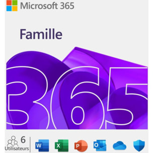 Logiciel de bureautique MICROSOFT 365 Famille 12 mois 2025