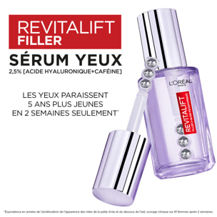 L'Oréal Paris Revitalift Filler Rituel Soins Yeux Anti-Rides à l’Acide Hyaluronique 3 produits