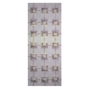 Quadro dipinto bianco con quadretti cm50x150x3/5