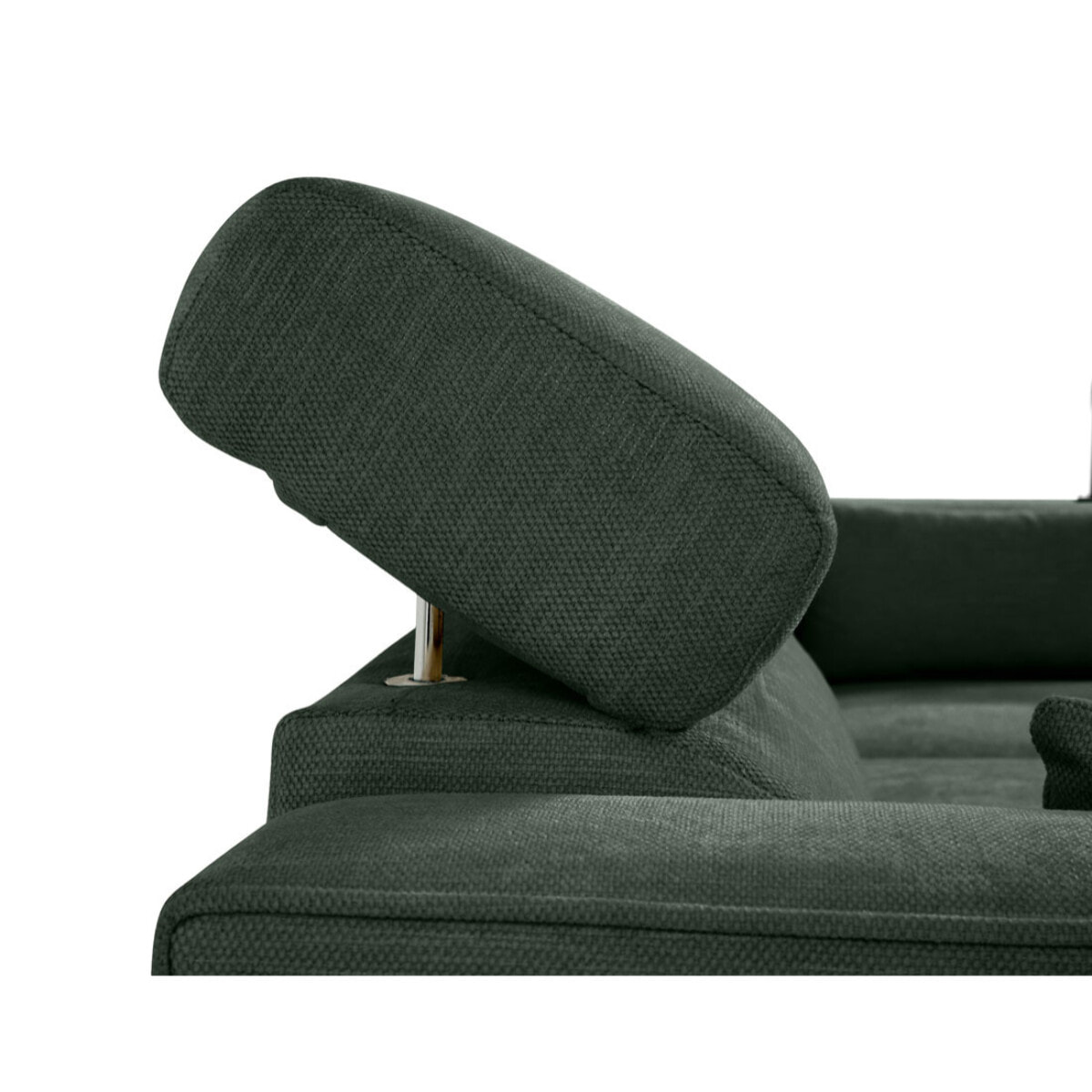 Alicante - canapé d'angle réversible convertible avec têtières - coffre - 4 places - en tissu texturé - Vert