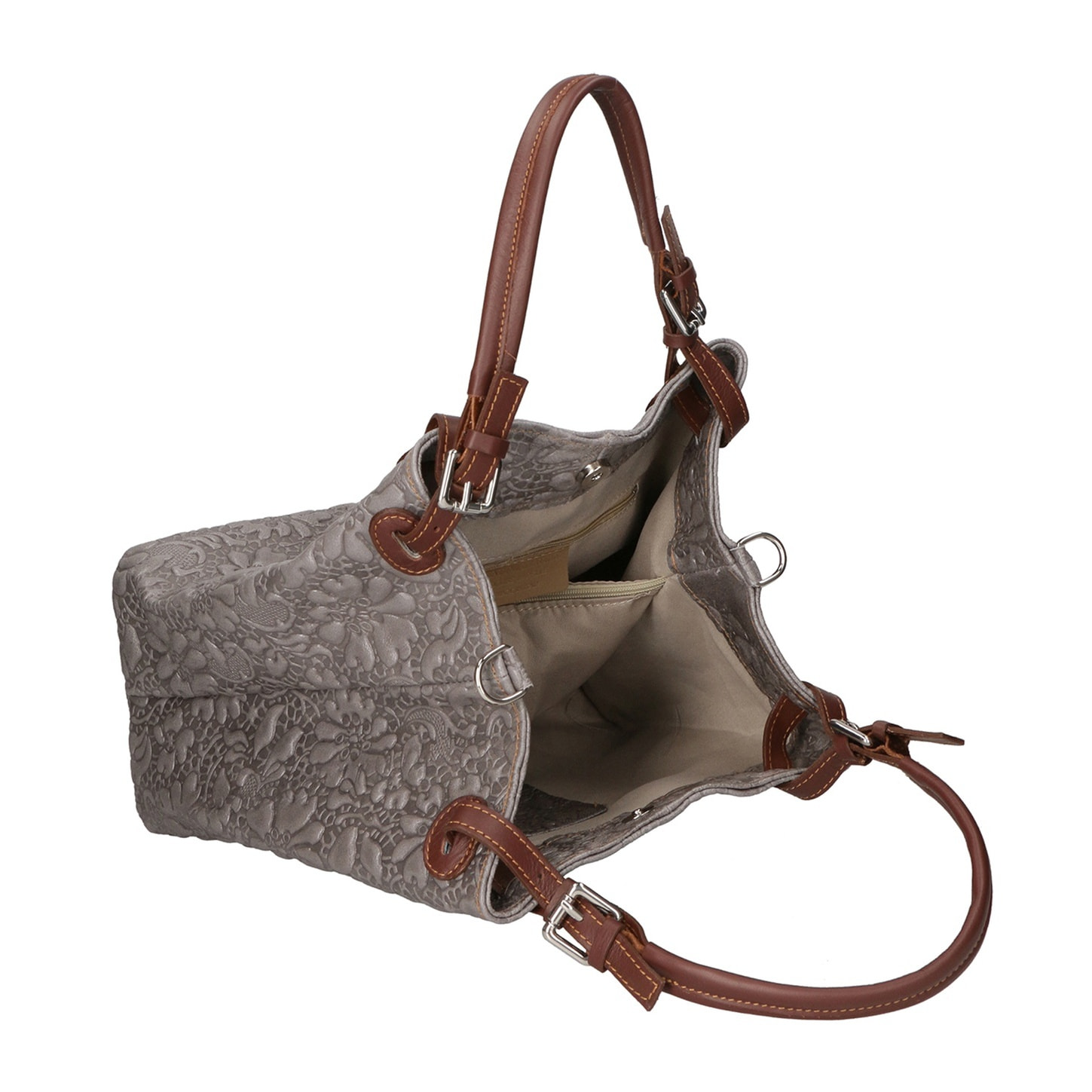 Borsa a mano da donna - Modello Elenia - Vera pelle - 33.0 x 29.0 x 16.0 cm