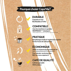 Capsule réutilisable CAPS ME x3 compatibles Nespresso® Original