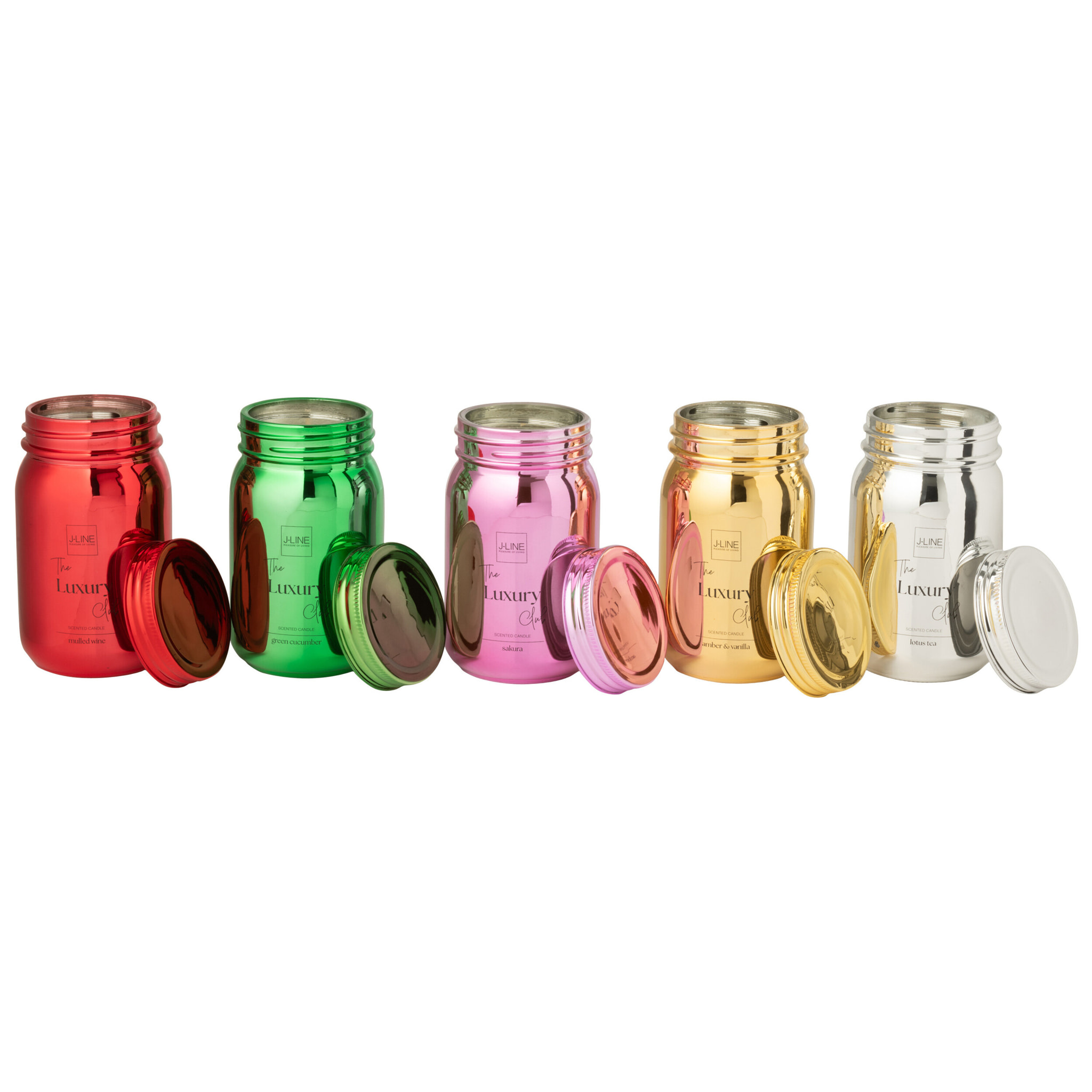 J-Line bougie parfumée Bocal - verre - rouge - 69H