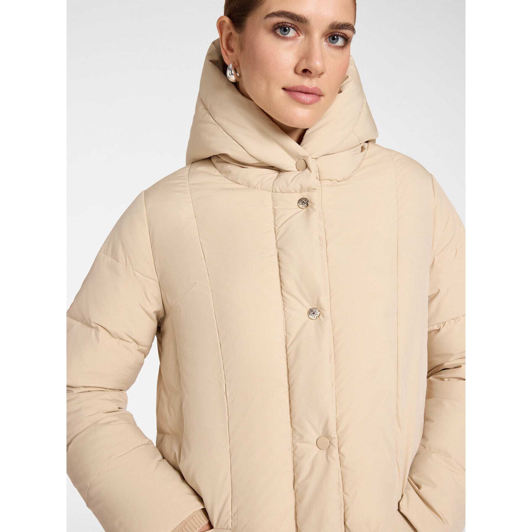 Elena Mirò - Piumino lungo in nylon trapuntato - Beige