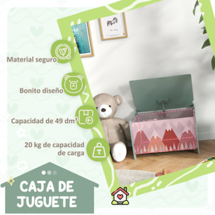 Conjunto para Niños Incluye 1 Cama Infantil de Madera Carga Máx. 40 kg 143x77x60 cm y 1 Baúl de Almacenamiento 60x37x39 cm con Estampados Verde