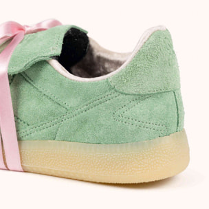 Zapatilla Retro-Futuro en Ante Verde con Doble Cordonera MUNICH MUNDIAL STRADA SUEDE 04