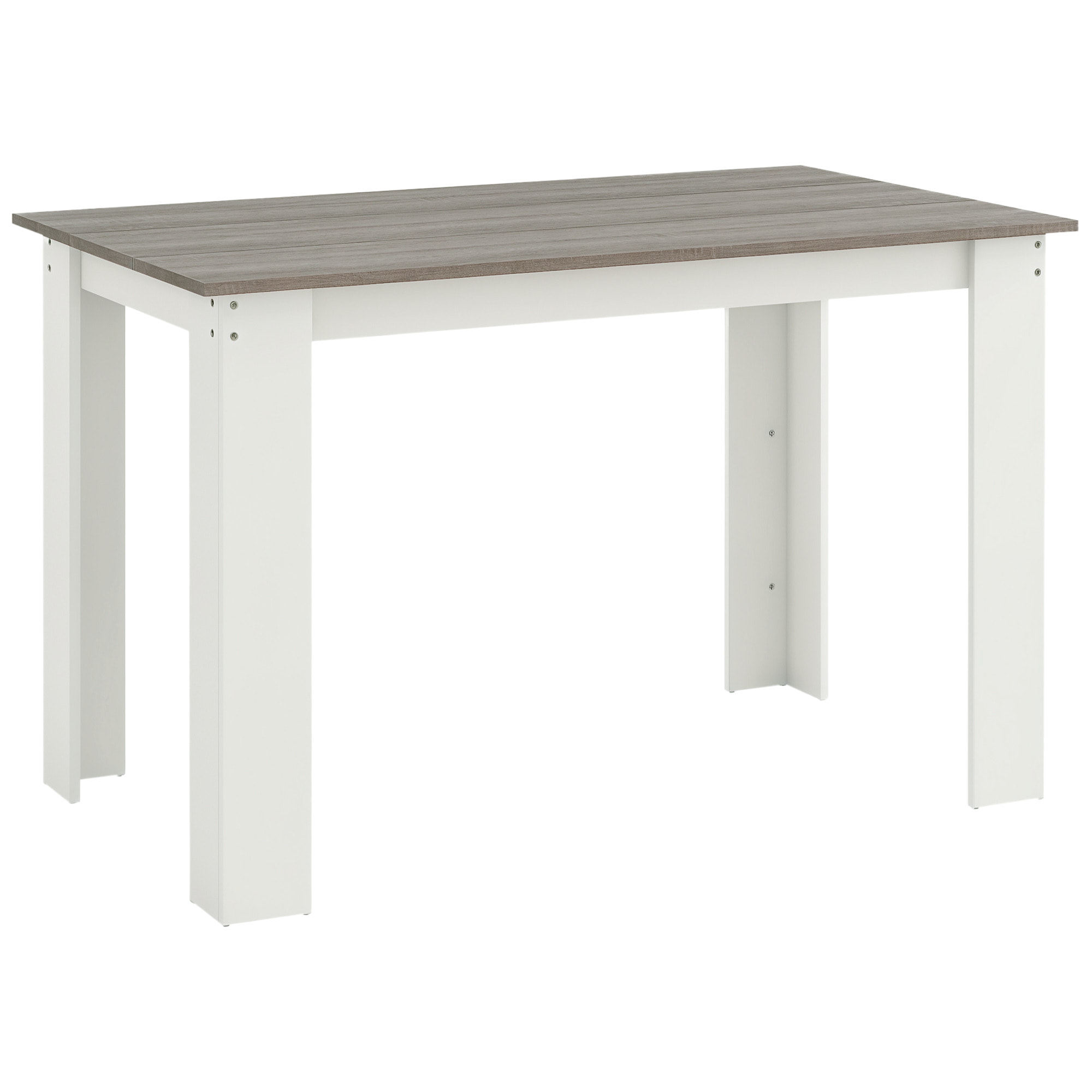 Mesa de Comedor para 4-6 Personas Mesa de Cocina Rectangular Estilo Moderno Carga 50 kg 120x69x75 cm Gris y Blanco