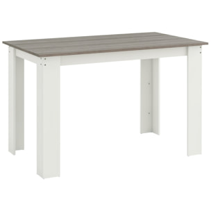 Mesa de Comedor para 4-6 Personas Mesa de Cocina Rectangular Estilo Moderno Carga 50 kg 120x69x75 cm Gris y Blanco
