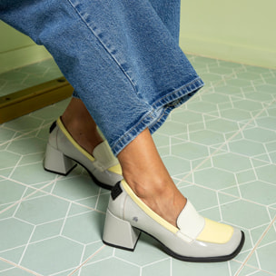 Zapatos con tacón 1705 NAPPA SHINNY BLACK-CREAM/ VERONA color Black-cream