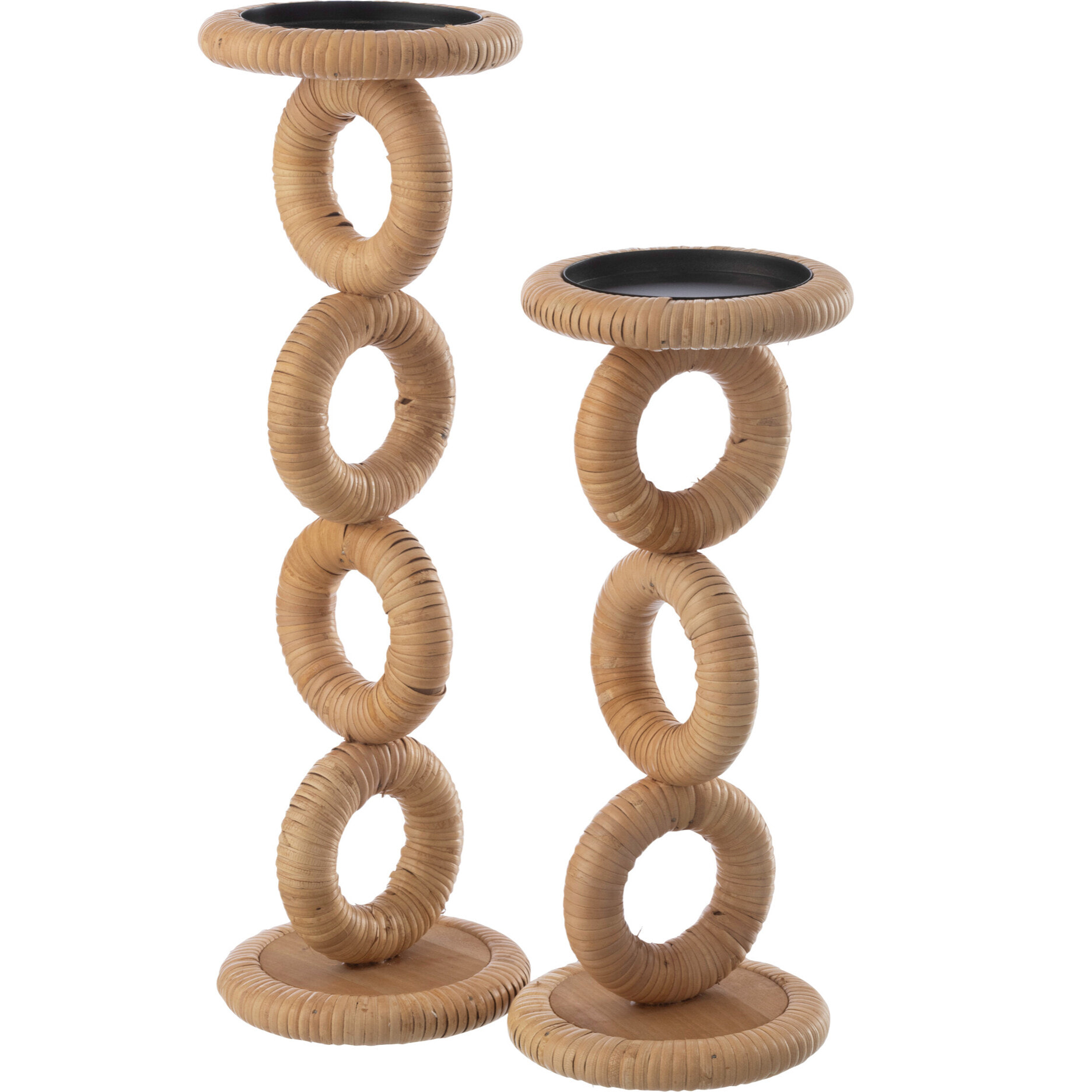 J-Line Chandelier Ring - bois - naturel - large