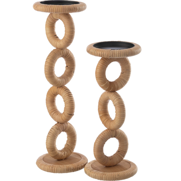 J-Line Chandelier Ring - bois - naturel - large