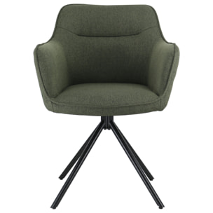 Lot de 2 chaises en tissu vert DANNA