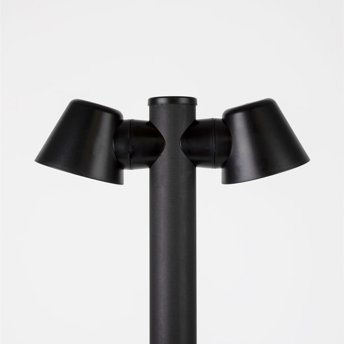 Forlight Cone - Baliza de Jardín con 2 Focos Orientables GU10 para Exterior con IP54 de Color Negro