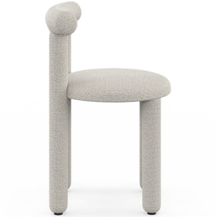 Chaises Rania tissu bouclette crème - lot de 2