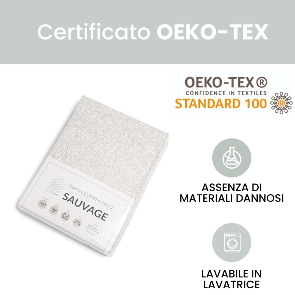 Sacco copripiumino in cotone con federe coordinate, set letto morbido e traspirante, leggero e resistente per uso quotidiano, tessuto certificato sicuro sulla pelle, facile da lavare e durevole, ideale per comfort notturno