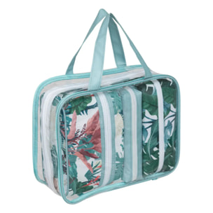 Set de 4 trousses toilettes décorées