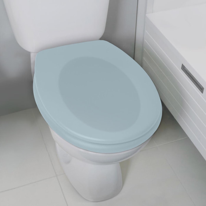 Abattant wc Thermo dur avec frein de chute NEELA Bleu Glacé mat - Charnières ABS Chromé Spirella