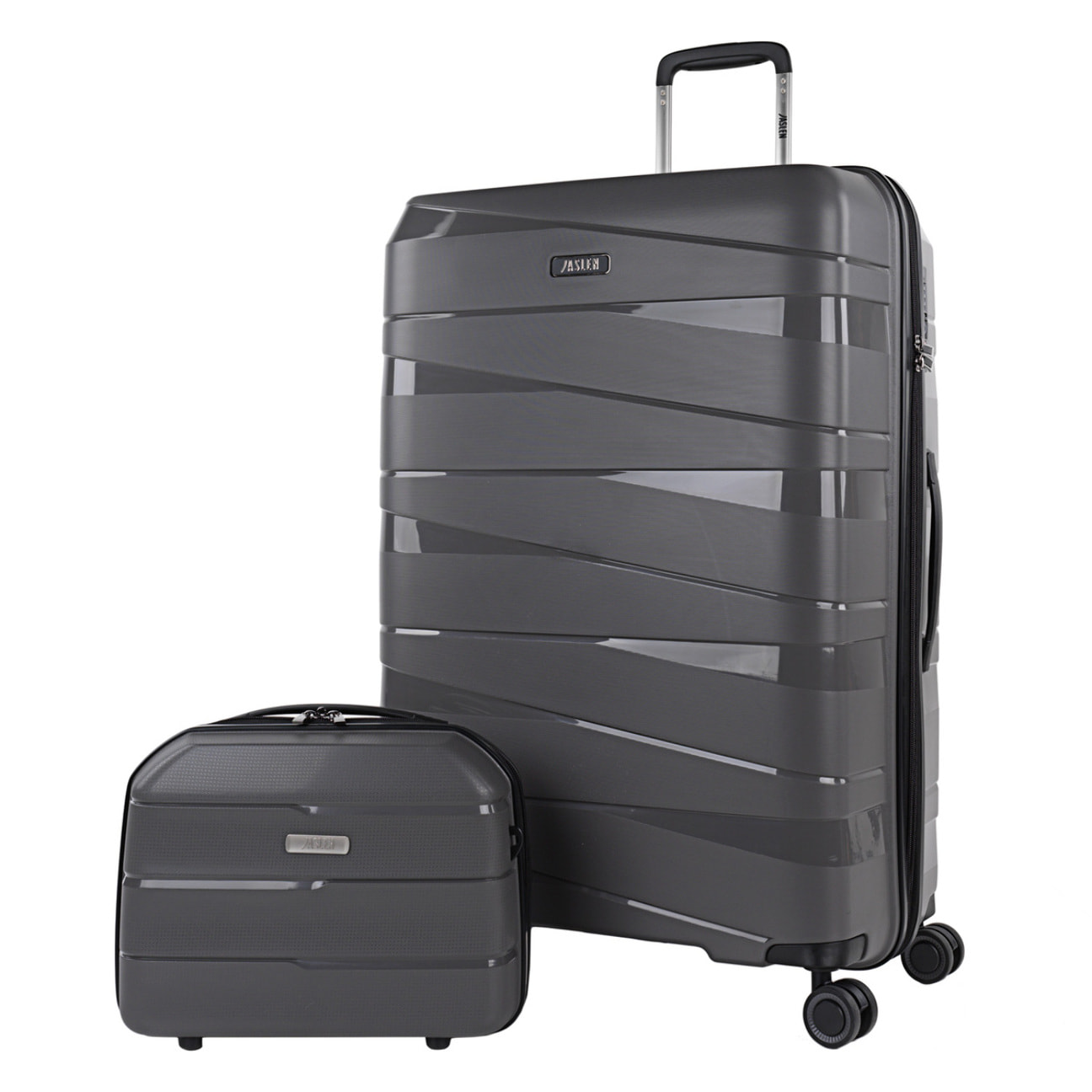 Juego De Maletas Rígidas Pp Jaslen Stuttgart Marron Metalizado