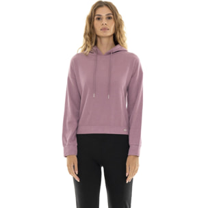 Sudadera de mujer de invierno de canalé fino con capucha 'Perla'