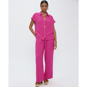 Pantaloni in maglia stropicciata a gamba dritta
