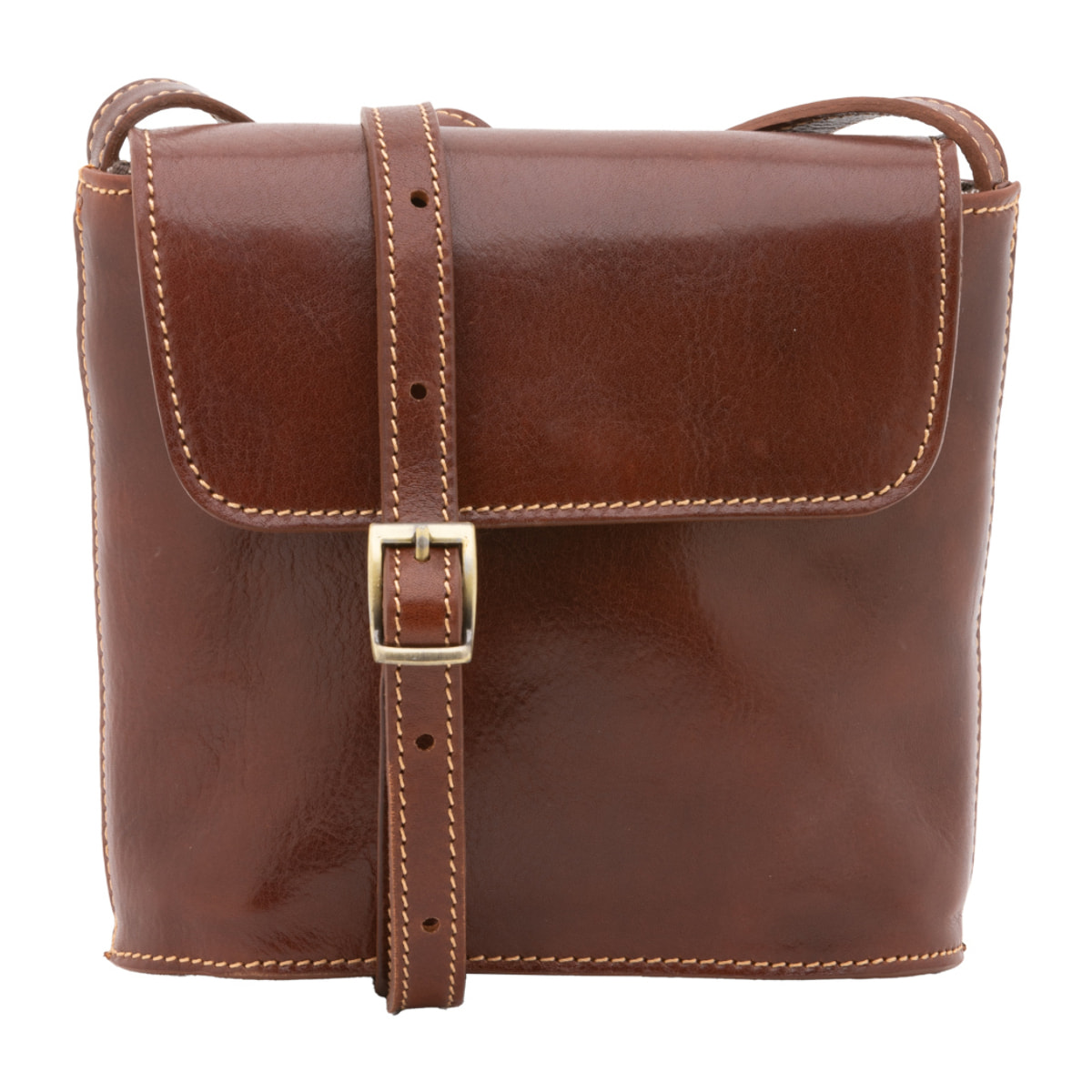 Borsa a tracolla  da uomo In Vera pelle Made in Italy 16x17,5x7 cm