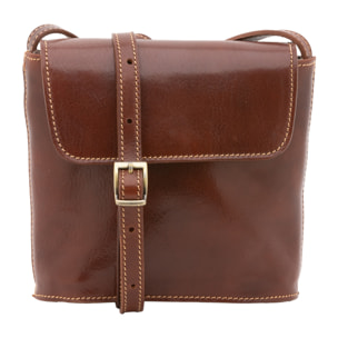 Borsa a tracolla  da uomo In Vera pelle Made in Italy 16x17,5x7 cm