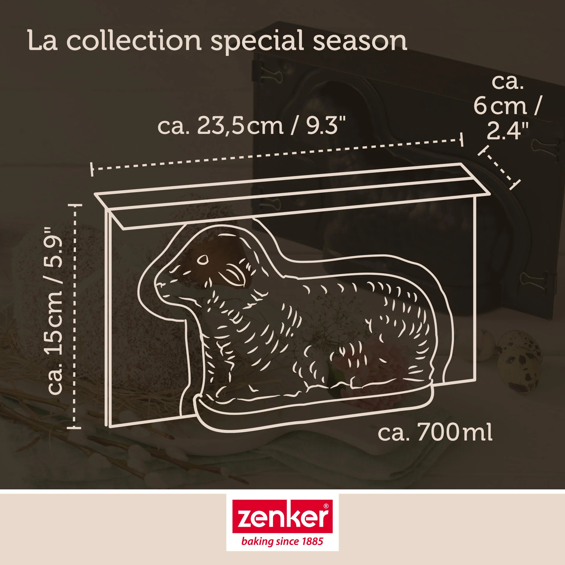 Moule agneau pascal 3D 700 ml pour Pâques Zenker Special Season