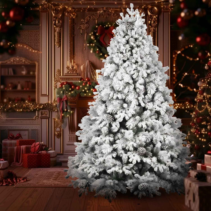 Stella - Albero di Natale con neve e pigne in PE PVC PP ø122x180H cm, 1517 rami