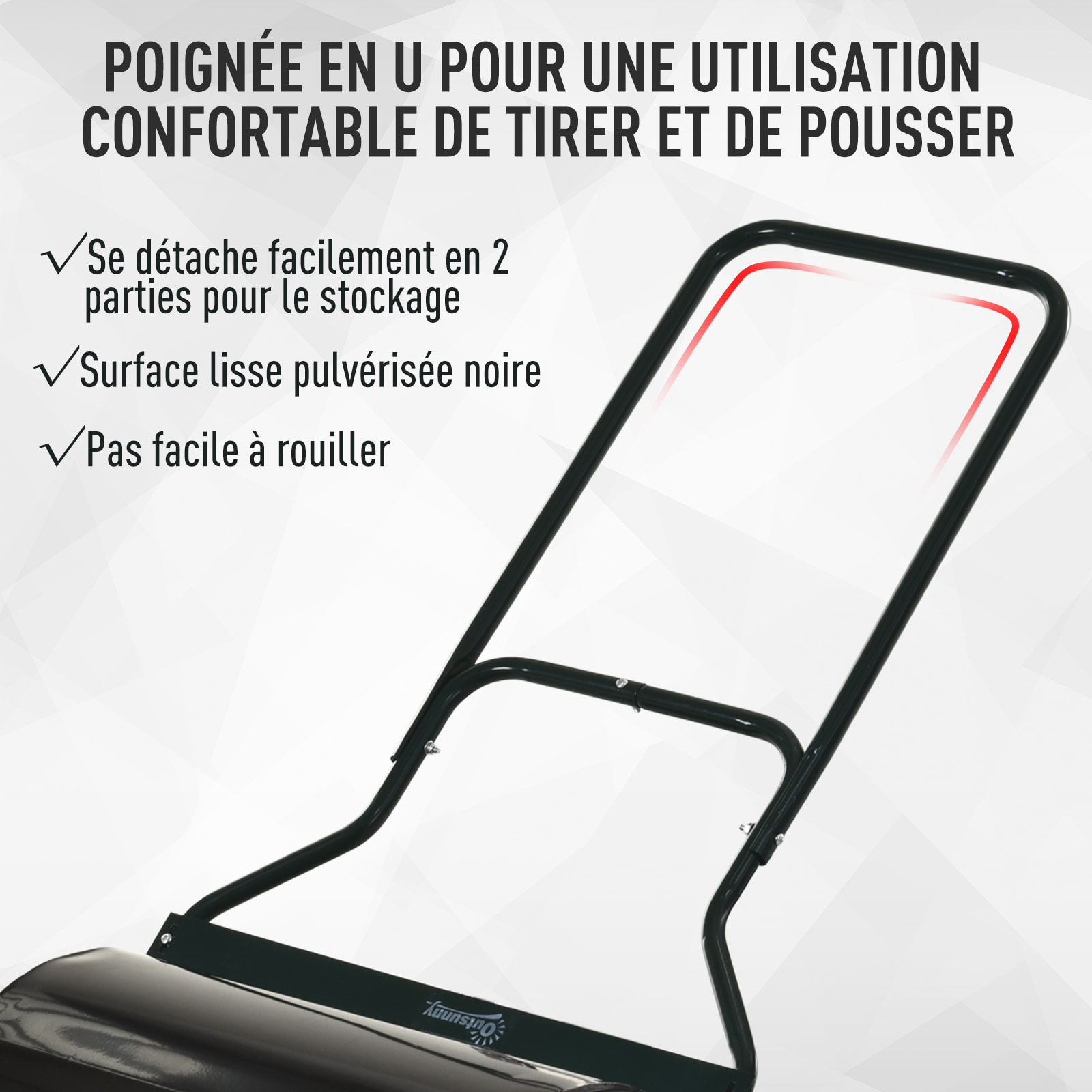 Rouleau à gazon jardin en acier avec poignée dim. 50L x 32l x 108H cm lestage max. 30 L noir