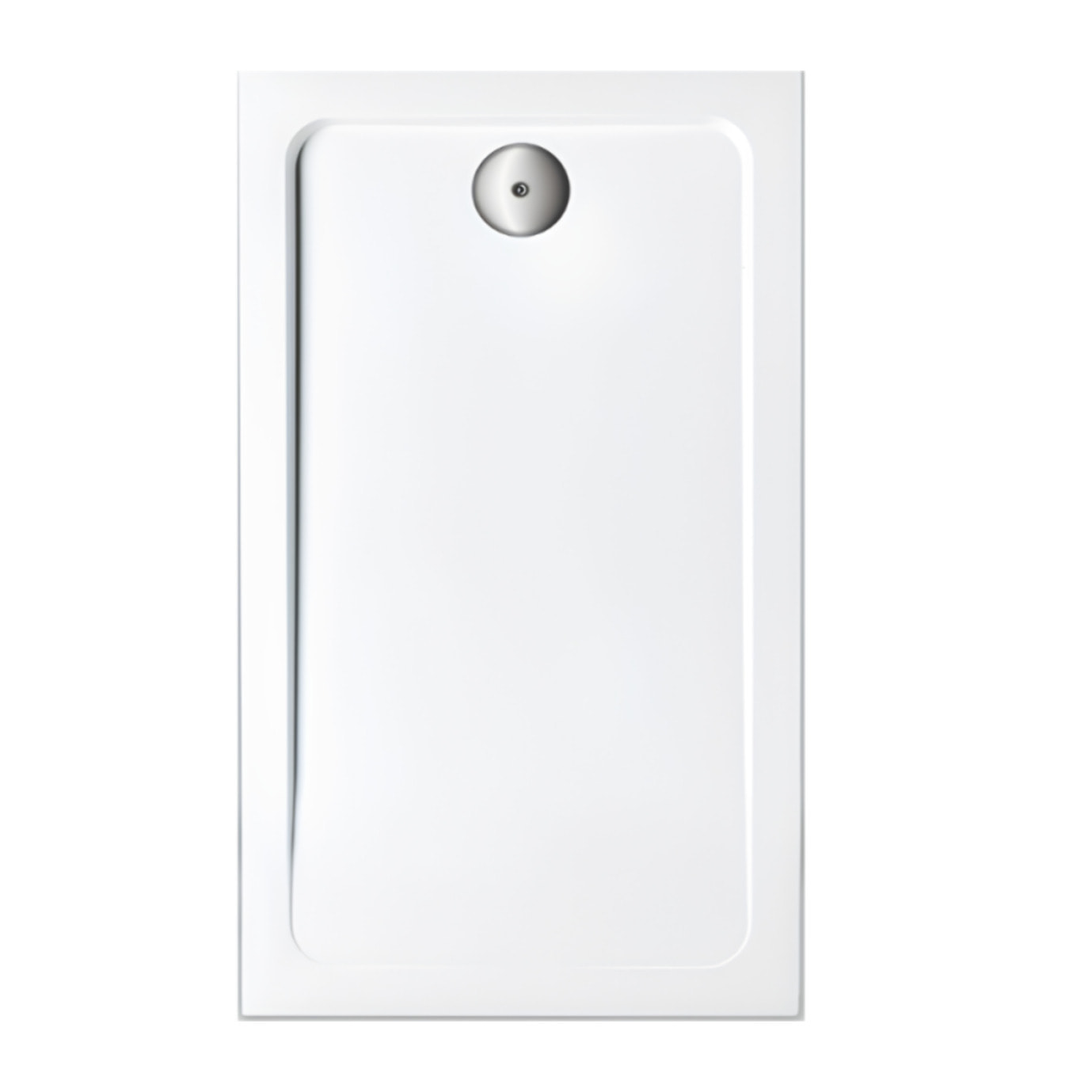 Receveur de douche 120 x 70 cm Flight rectangle blanc avec bonde horizontale chromé