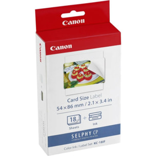 Kit papier + encre CANON KC18IF 18 stickers 54x86mm Selphy