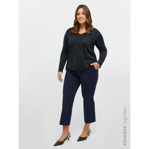 Fiorella Rubino - Pantaloni kick flare in viscosa LENZING™ ECOVERO™ - Blu