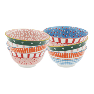 Lot de 6 grands bols, Fruits en Folie