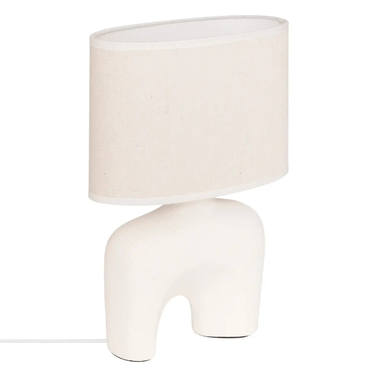 Lampe à poser champignon secteur Gaby blanc H31,5cm