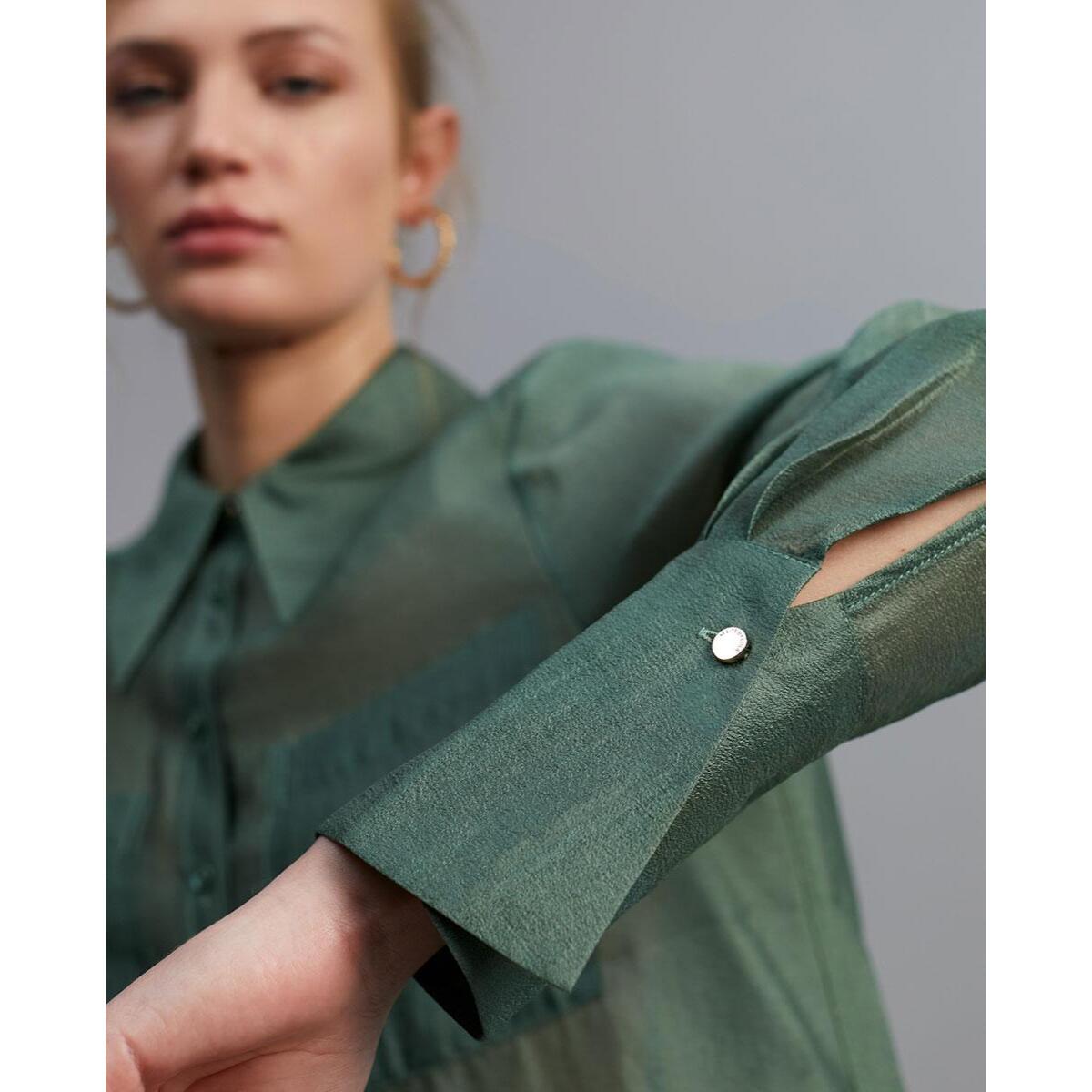 Camicia effetto organza semitrasparente