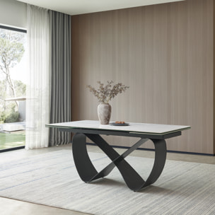 Mesa extensible de comedor – Porcelánico y negro