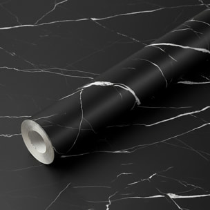 Rouleau adhésif marbre noir et blanc au mètre - Autocollants Revêtement Adhésif Cuisine Meubles Salle de bain