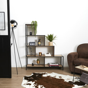 Etagere - HOME DECO FACTORY - Edison - Industrielle - Vintage - Noir et Marron