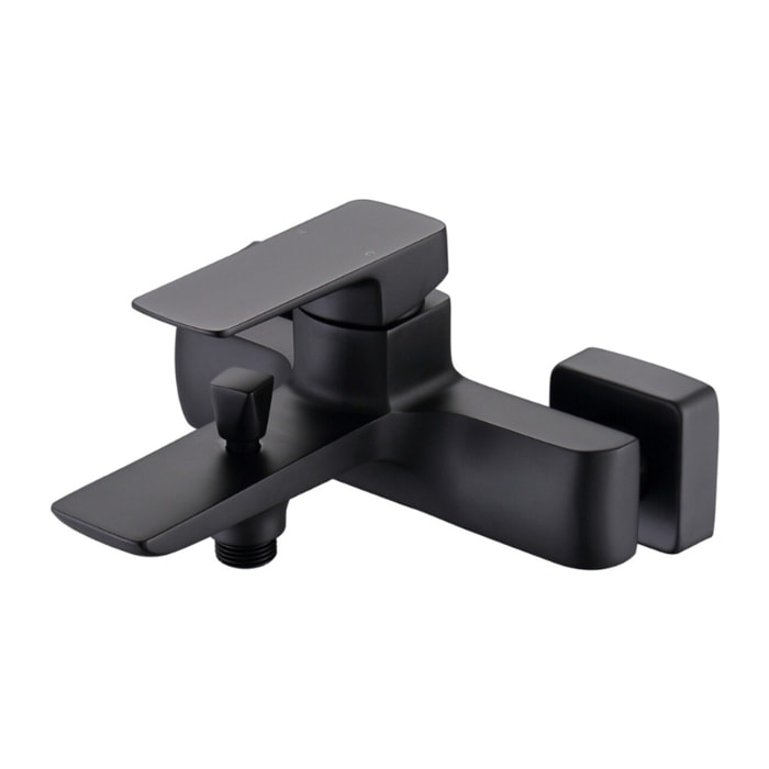Brevis mitigeur baignoire mural à levier 150 mm, sans ensemble de douche, noir mat (SATBSBRE222C)
