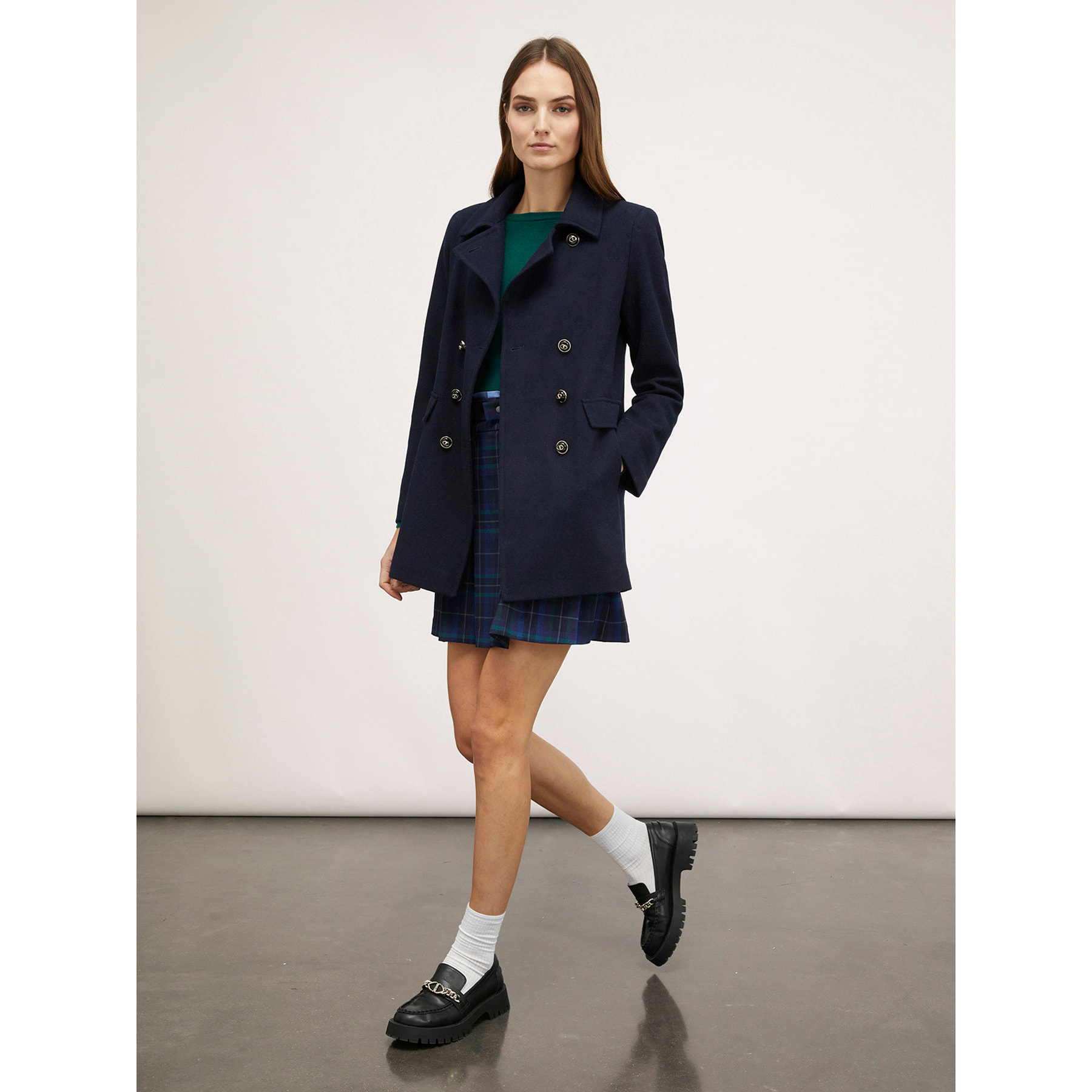 Motivi - Cappotto doppiopetto misto lana - Blu