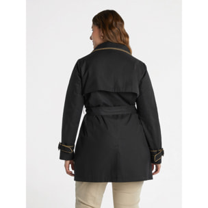 Fiorella Rubino - Gabardina con bordes en contraste - Negro