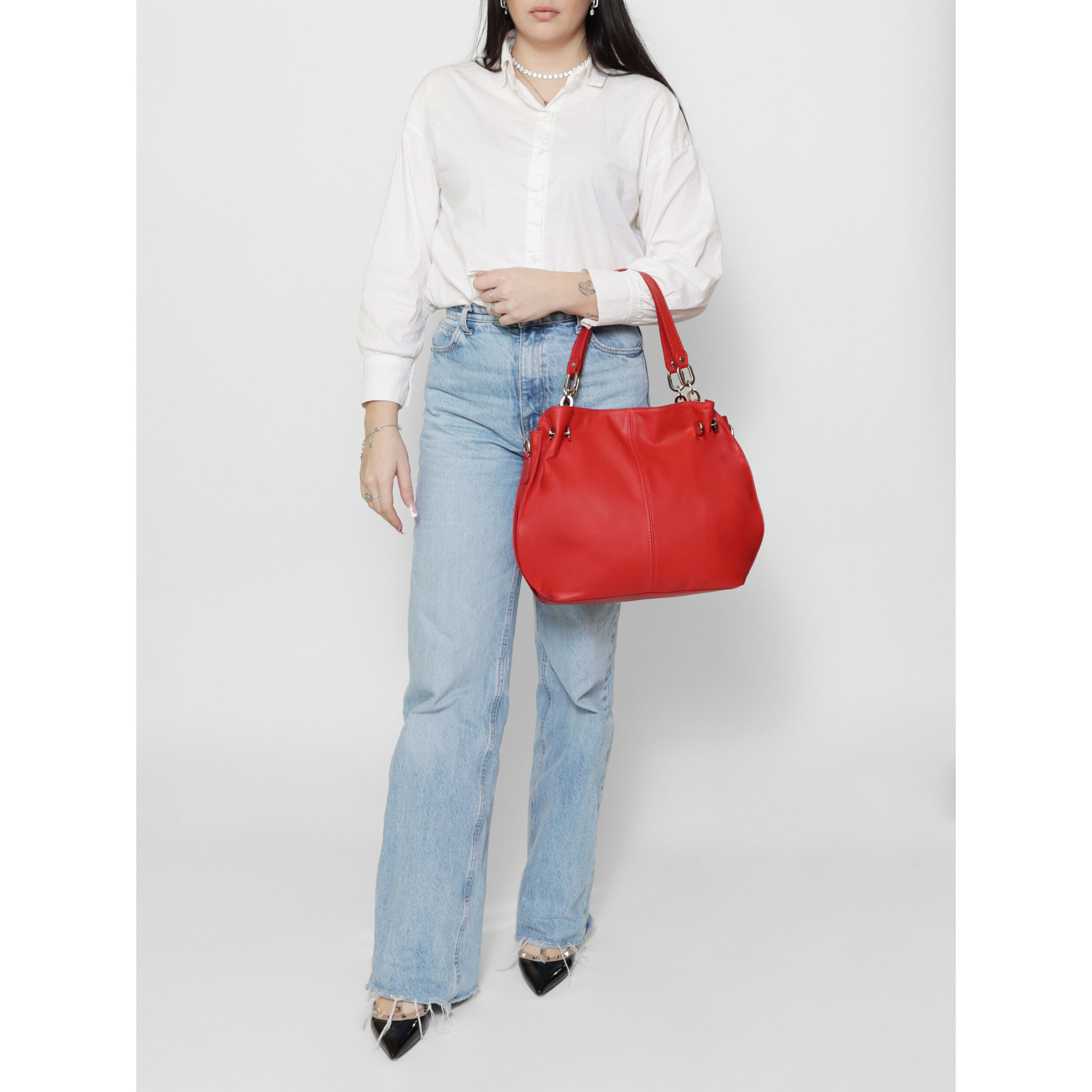 Borsa a mano da donna Made in Italy - Modello Ereba - 100% pelle - 38.0 x 30.0 x 12.0 cm