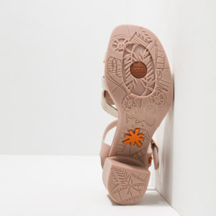 Sandalias con tacón 1842 GRASS WAXED ROSE-WHITE/ CANNES color Rose-white