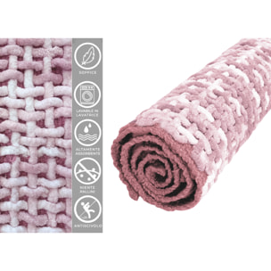 Tappeto Bagno Doccia Antiscivolo Super Assorbente Modello Plot Rosa
