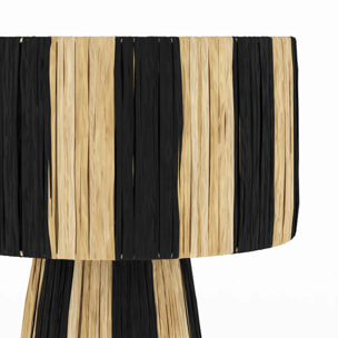 Lampe rayée noire en feuille de palmier - Soléa